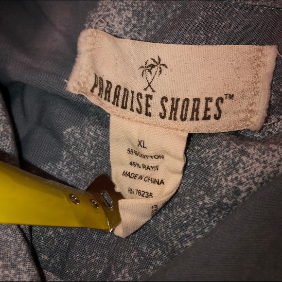 Men's Paradise Shores Tropical All Over Print Short Sleeve Button Up Shirt XL - Picture 3 of 4